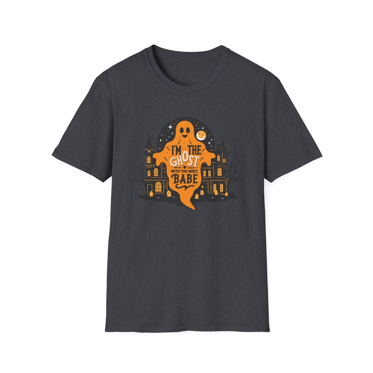 Halloween Ghost T-Shirt, Unisex Softstyle Tee for Halloween, Cute Halloween Shirt, Fall Festive Wear, Funny Ghost Design Printify