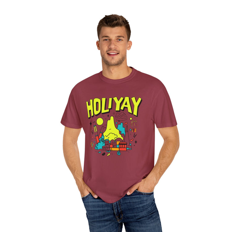 Holi-Yay Graphic T-Shirt, Fun Summer Tee, Unique Gift, Casual Wear, Birthday, Holiday Celebration, Unisex Apparel Printify