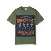 Halloween Skeleton T-Shirt, Trick or Treat Shirt, Spooky Fashion, Unisex Graphic Tee, October Festive Apparel, Halloween Gift Printify