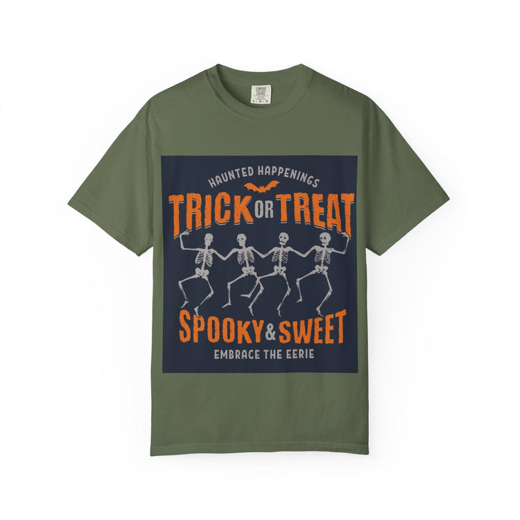Halloween Skeleton T-Shirt, Trick or Treat Shirt, Spooky Fashion, Unisex Graphic Tee, October Festive Apparel, Halloween Gift Printify