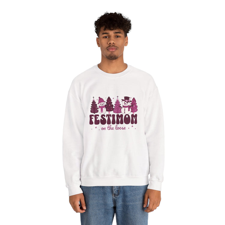 Festive Crewneck Sweatshirt with Fun Holiday Design, Cozy Winter Wear, Christmas Gift, Comfy Sweater, Unisex Holiday Apparel Printify
