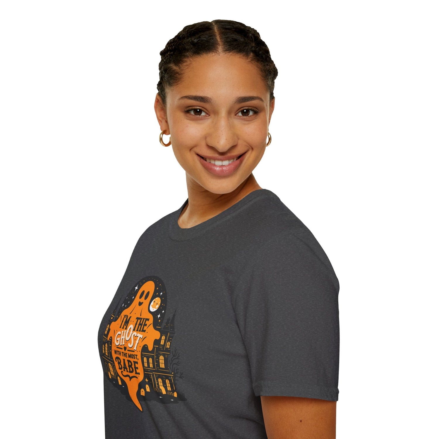 Halloween Ghost T-Shirt, Unisex Softstyle Tee for Halloween, Cute Halloween Shirt, Fall Festive Wear, Funny Ghost Design Printify
