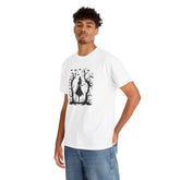 Whimsical Forest Silhouette Tee, Unisex Heavy Cotton T-Shirt, Fall Fashion, Halloween Shirt, Nature Lover Gift Printify