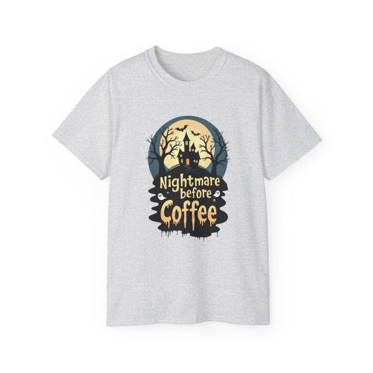 Nightmare Before Coffee Tee, Halloween T-Shirt, Coffee Lover Gift, Spooky Shirt, Unisex Graphic Tee, Autumn Apparel Printify