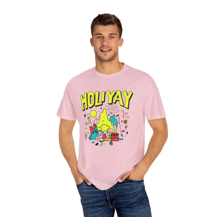 Holi-Yay Graphic T-Shirt, Fun Summer Tee, Unique Gift, Casual Wear, Birthday, Holiday Celebration, Unisex Apparel Printify