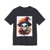 Halloween Skull Graphic Tee, Unisex Short Sleeve T-Shirt, Spooky Apparel, Fall Fashion, Halloween Costume Tee Printify
