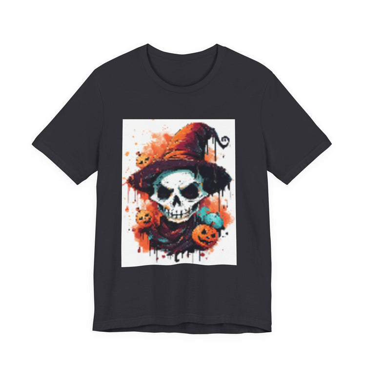 Halloween Skull Graphic Tee, Unisex Short Sleeve T-Shirt, Spooky Apparel, Fall Fashion, Halloween Costume Tee Printify