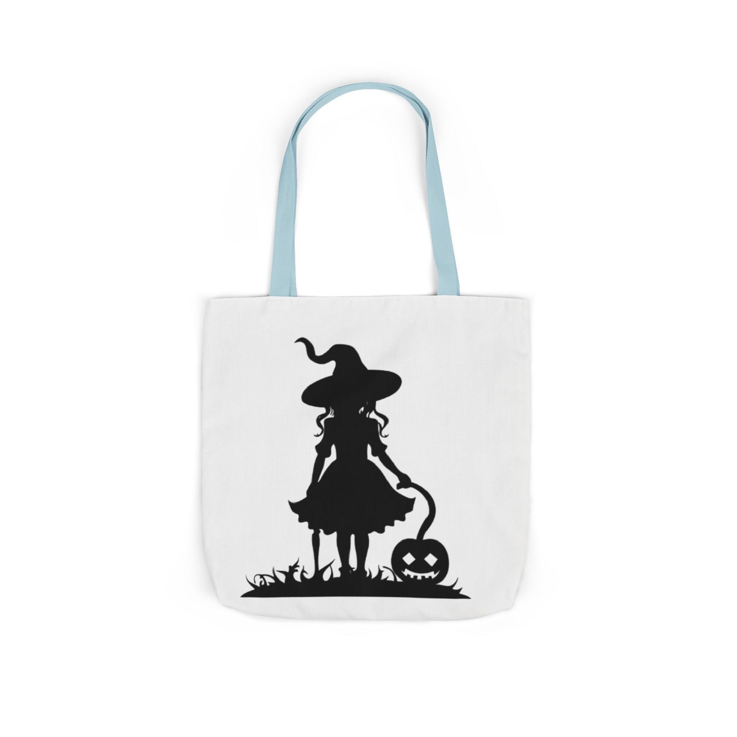 Halloween Witch Canvas Tote Bag, Spooky Treat Bag, Autumn Market Tote, Trick-or-Treat Bag, Gift for Witches, Seasonal Accessories Printify