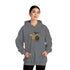 Halloween Witch and Cat Hoodie, Cozy Fall Sweatshirt, Scary Night Apparel, Unisex Ghostly Sweatshirt, Cute Halloween Gift Printify