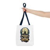 Nightmare Before Coffee Tote Bag, Halloween Tote, Spooky Drink Carrier, Gift for Coffee Lovers, AOP Design Bag Printify