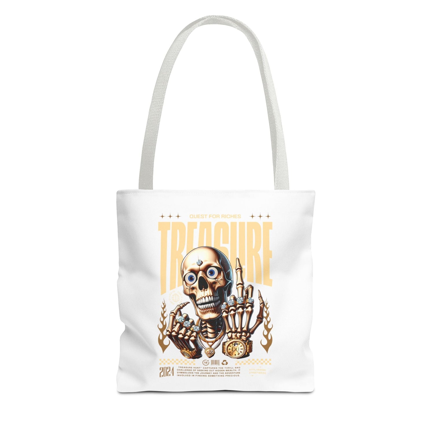 Treasure Hunting Tote Bag, Skull Design, Fun Beach Bag, Unique Gift for Adventurers, Perfect for Everyday Use Printify