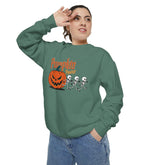 Pumpkin Skeleton Sweatshirt, Cozy Fall Apparel, Halloween Gift, Unisex Sweatshirt, Autumn Fashion Printify