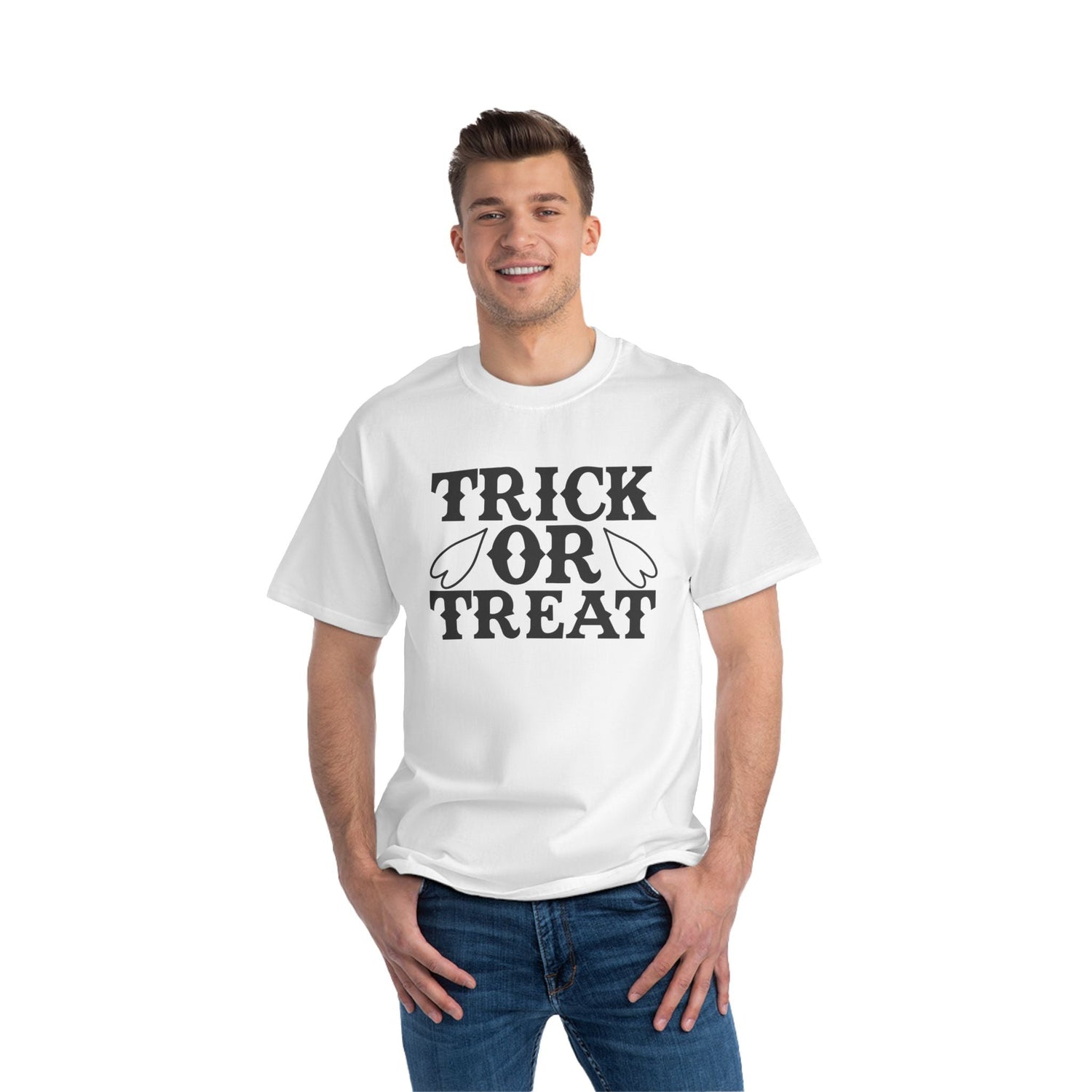 Halloween Trick or Treat T-Shirt, Short Sleeve Tee for Kids, Halloween Costume Shirt, Fun Fall Apparel, Halloween Party Outfit Printify