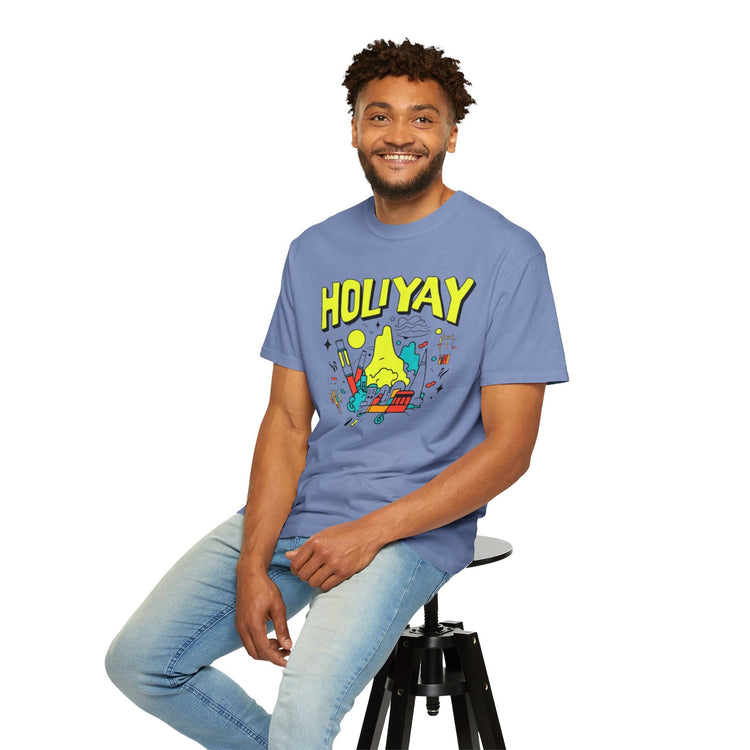 Holi-Yay Graphic T-Shirt, Fun Summer Tee, Unique Gift, Casual Wear, Birthday, Holiday Celebration, Unisex Apparel Printify