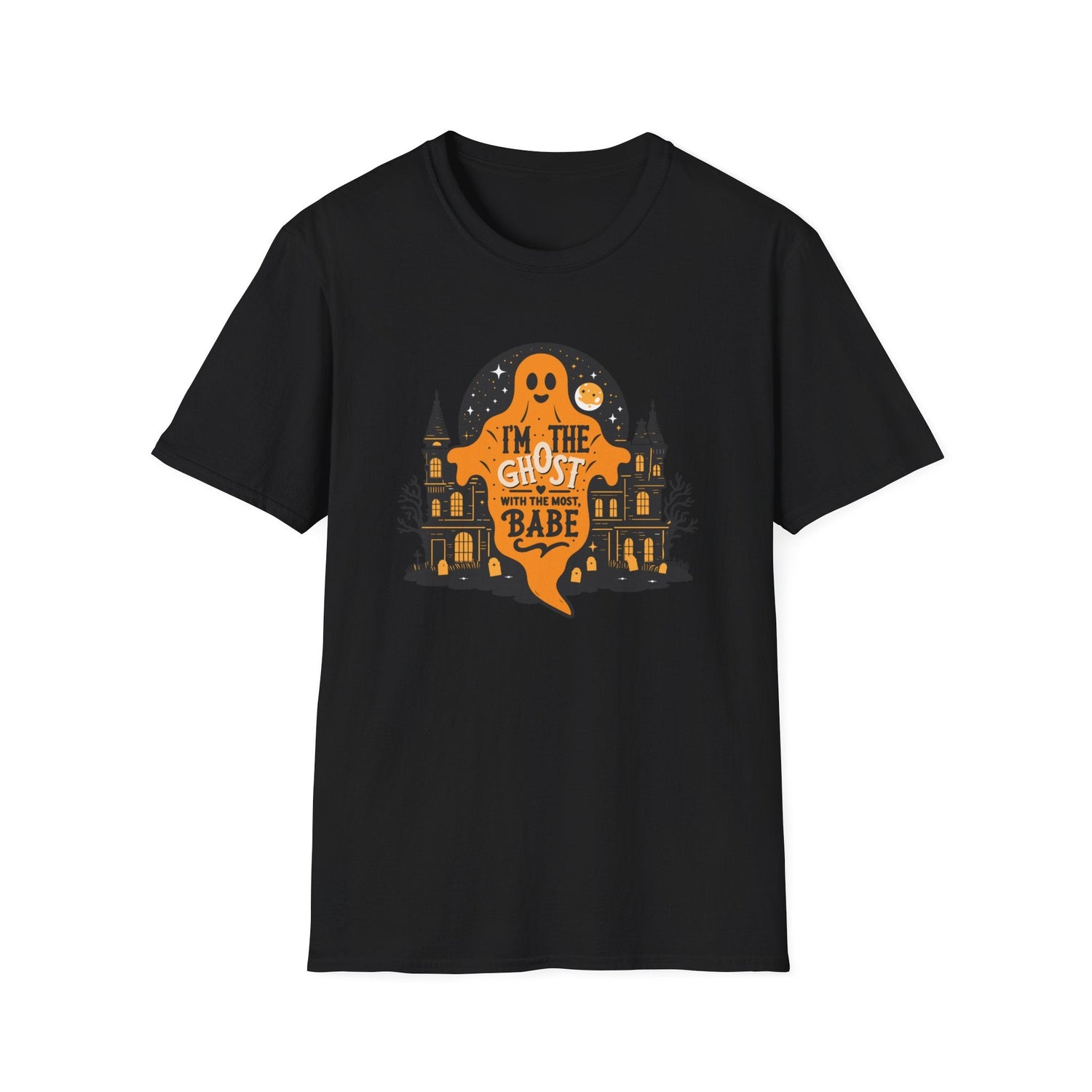 Halloween Ghost T-Shirt, Unisex Softstyle Tee for Halloween, Cute Halloween Shirt, Fall Festive Wear, Funny Ghost Design Printify