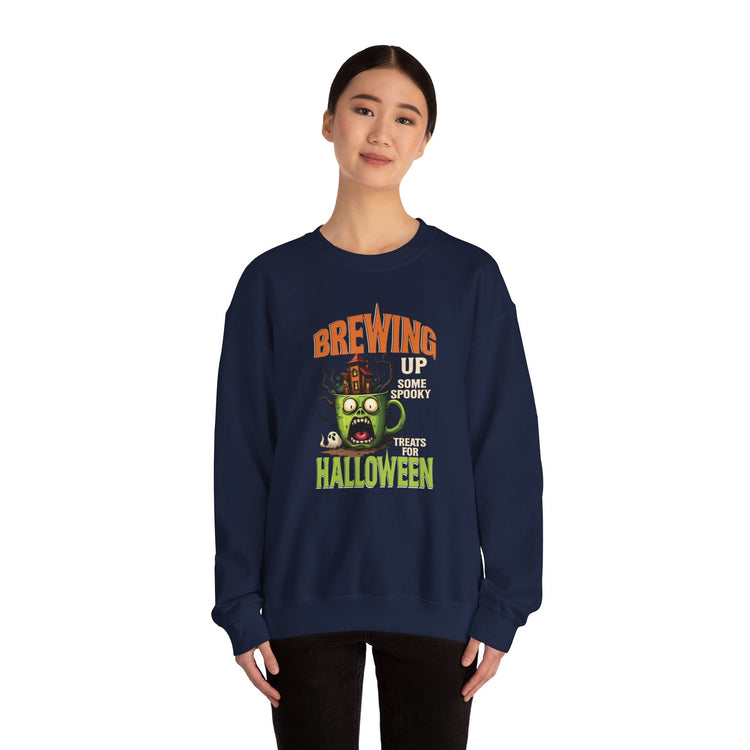 Skull Floral Crewneck Sweatshirt, Unisex Pullover Sweater, Halloween Apparel, Cozy Gift, Trendy Streetwear Printify