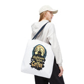 Nightmare Before Coffee Tote Bag, Halloween Tote, Spooky Drink Carrier, Gift for Coffee Lovers, AOP Design Bag Printify