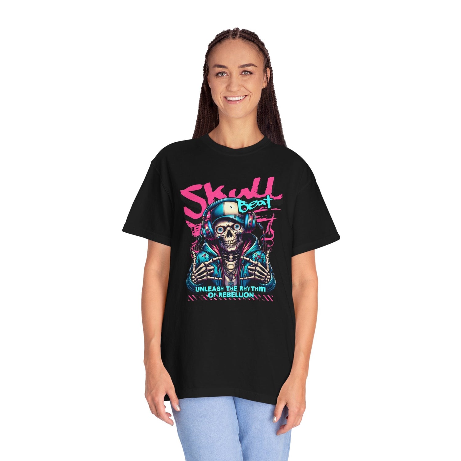 Skull Beat Unisex T-Shirt - Music Lover Graphic Tee, Halloween Costume, Premium Cotton Streetwear Gift for Men & Women, Alternative Fashion Printify