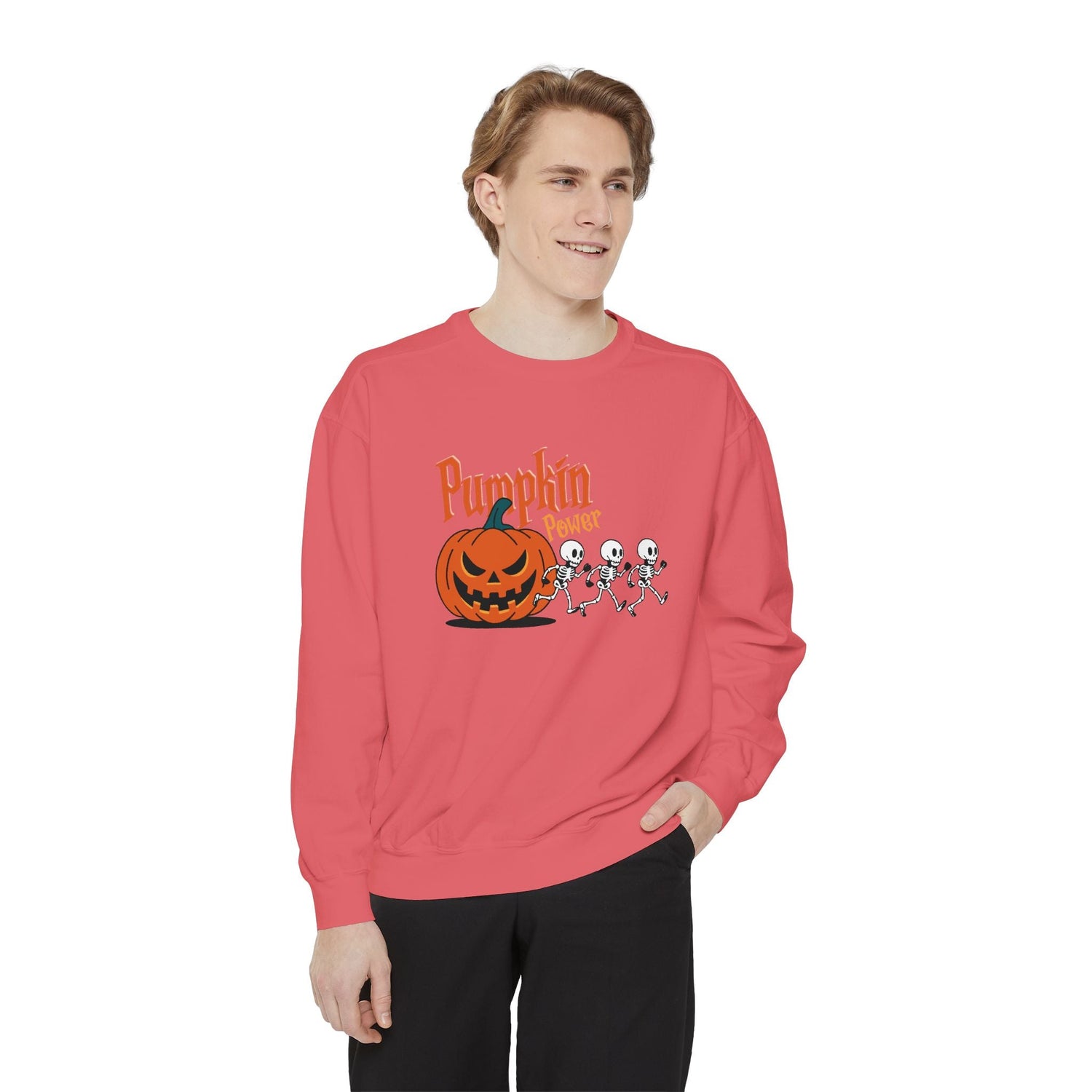 Pumpkin Skeleton Sweatshirt, Cozy Fall Apparel, Halloween Gift, Unisex Sweatshirt, Autumn Fashion Printify