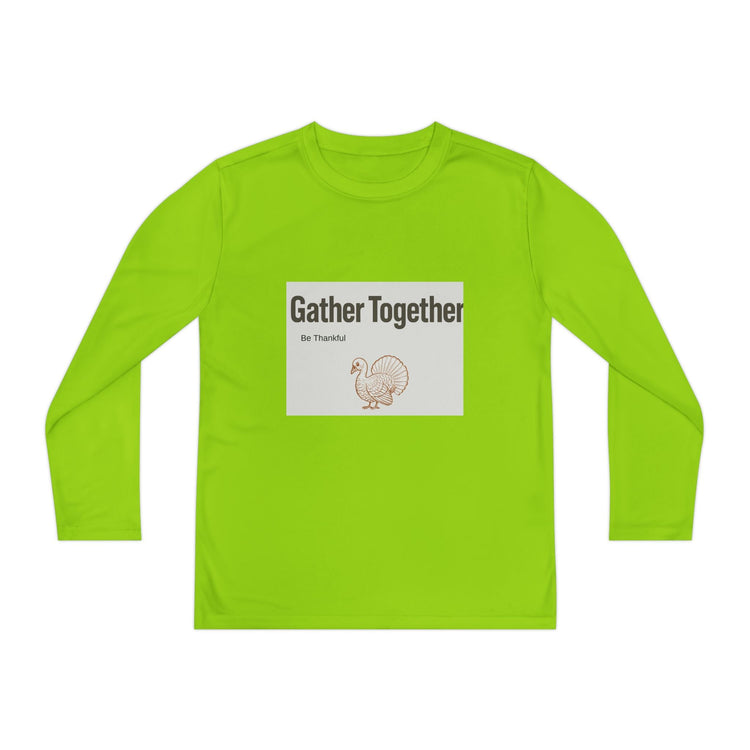 Thanksgiving Youth Long Sleeve Tee, Gather Together Shirt, Kids Long Sleeve Shirt, Family Celebration Apparel, Holiday Gift Printify
