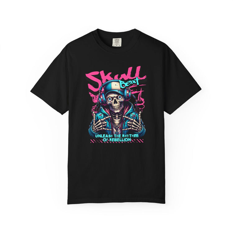 Skull Beat Unisex T-Shirt - Music Lover Graphic Tee, Halloween Costume, Premium Cotton Streetwear Gift for Men & Women, Alternative Fashion Printify