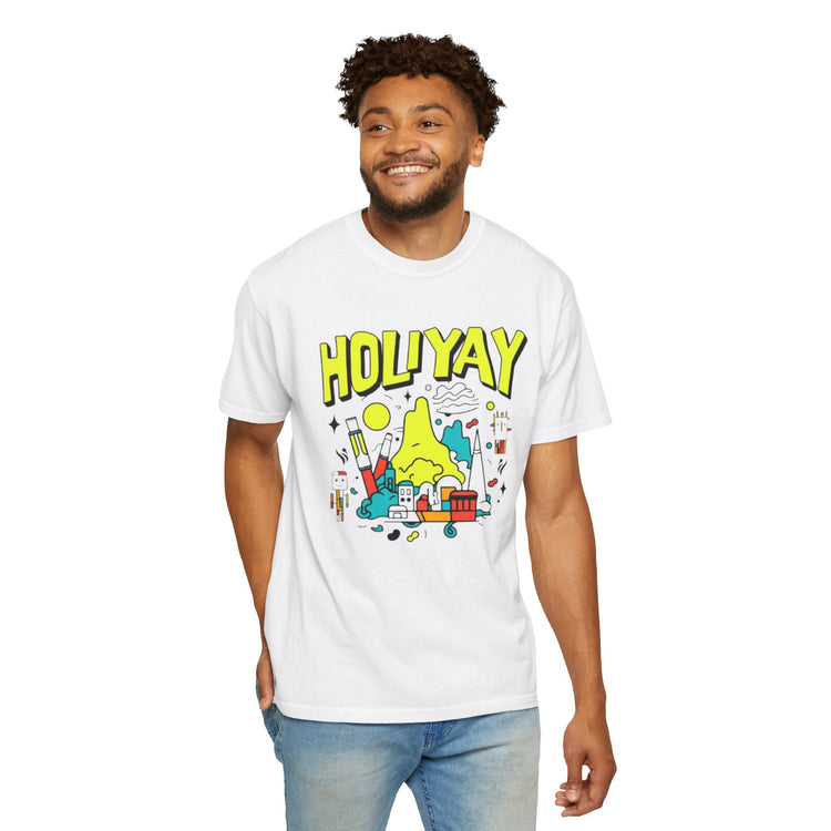 Holi-Yay Graphic T-Shirt, Fun Summer Tee, Unique Gift, Casual Wear, Birthday, Holiday Celebration, Unisex Apparel Printify
