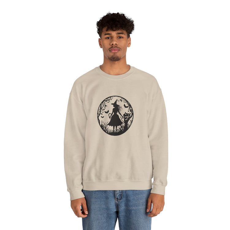 Mystical Forest Crewneck Sweatshirt, Cozy Fall Layering, Gift for Nature Lovers, Halloween Apparel, Unisex Sweatshirt Printify