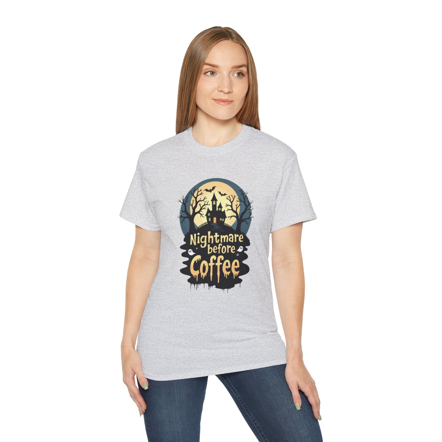Nightmare Before Coffee Tee, Halloween T-Shirt, Coffee Lover Gift, Spooky Shirt, Unisex Graphic Tee, Autumn Apparel Printify