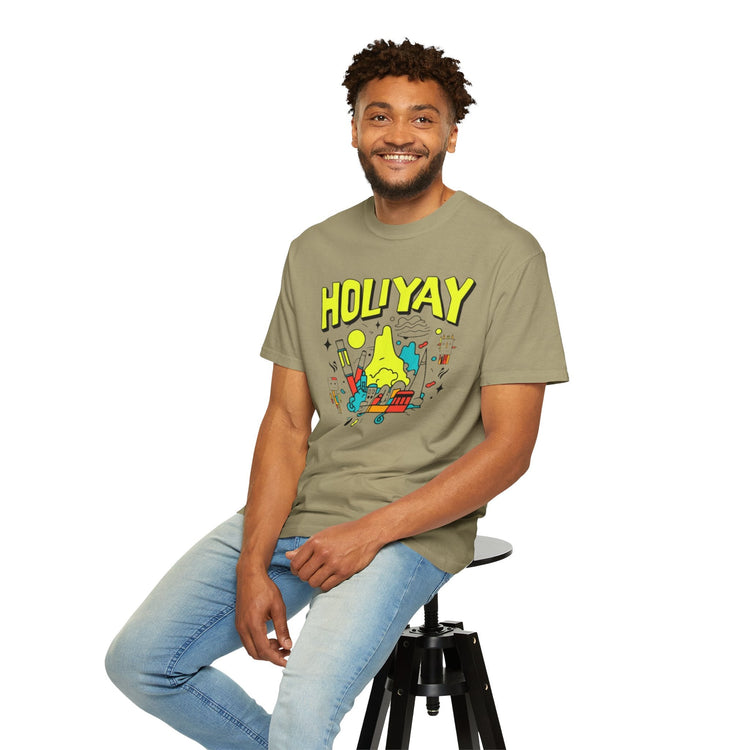 Holi-Yay Graphic T-Shirt, Fun Summer Tee, Unique Gift, Casual Wear, Birthday, Holiday Celebration, Unisex Apparel Printify