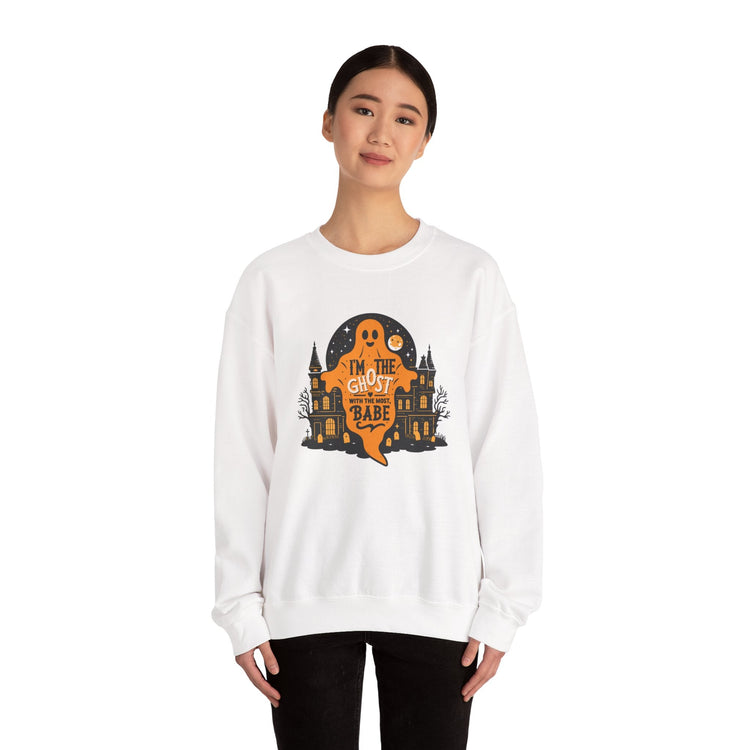 Unisex Halloween Ghost Sweatshirt - Spooky Vibes, Cozy Apparel, Perfect for Fall, Ghost Lover Gift, Halloween Celebration Printify