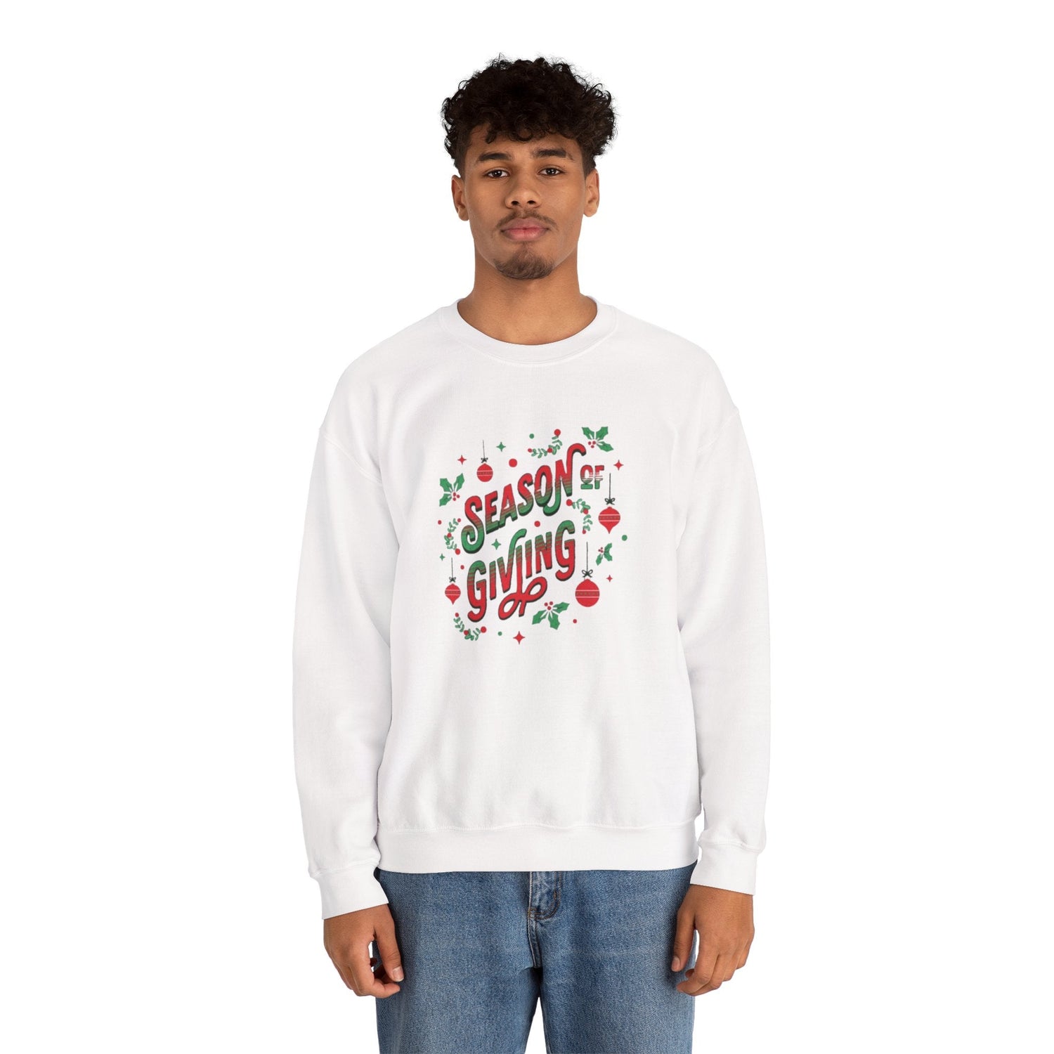 Cozy Holiday Sweatshirt Season of Giving Unisex Crewneck Perfect Gift Christmas Winter Wear Comfortable Stylish Heavy Blend Festive Sweatshirt Printify