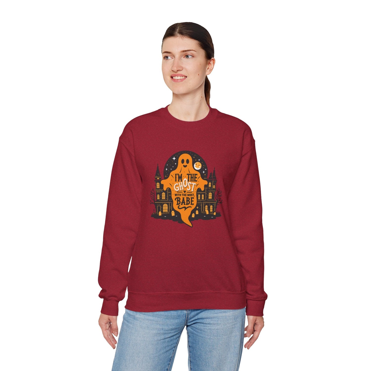 Unisex Halloween Ghost Sweatshirt - Spooky Vibes, Cozy Apparel, Perfect for Fall, Ghost Lover Gift, Halloween Celebration Printify