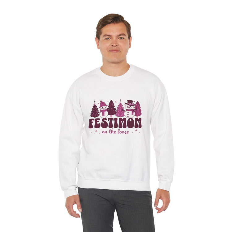 Festive Crewneck Sweatshirt with Fun Holiday Design, Cozy Winter Wear, Christmas Gift, Comfy Sweater, Unisex Holiday Apparel Printify