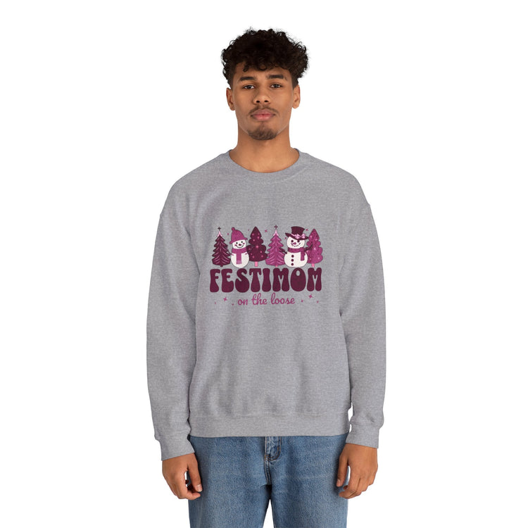Festive Crewneck Sweatshirt with Fun Holiday Design, Cozy Winter Wear, Christmas Gift, Comfy Sweater, Unisex Holiday Apparel Printify