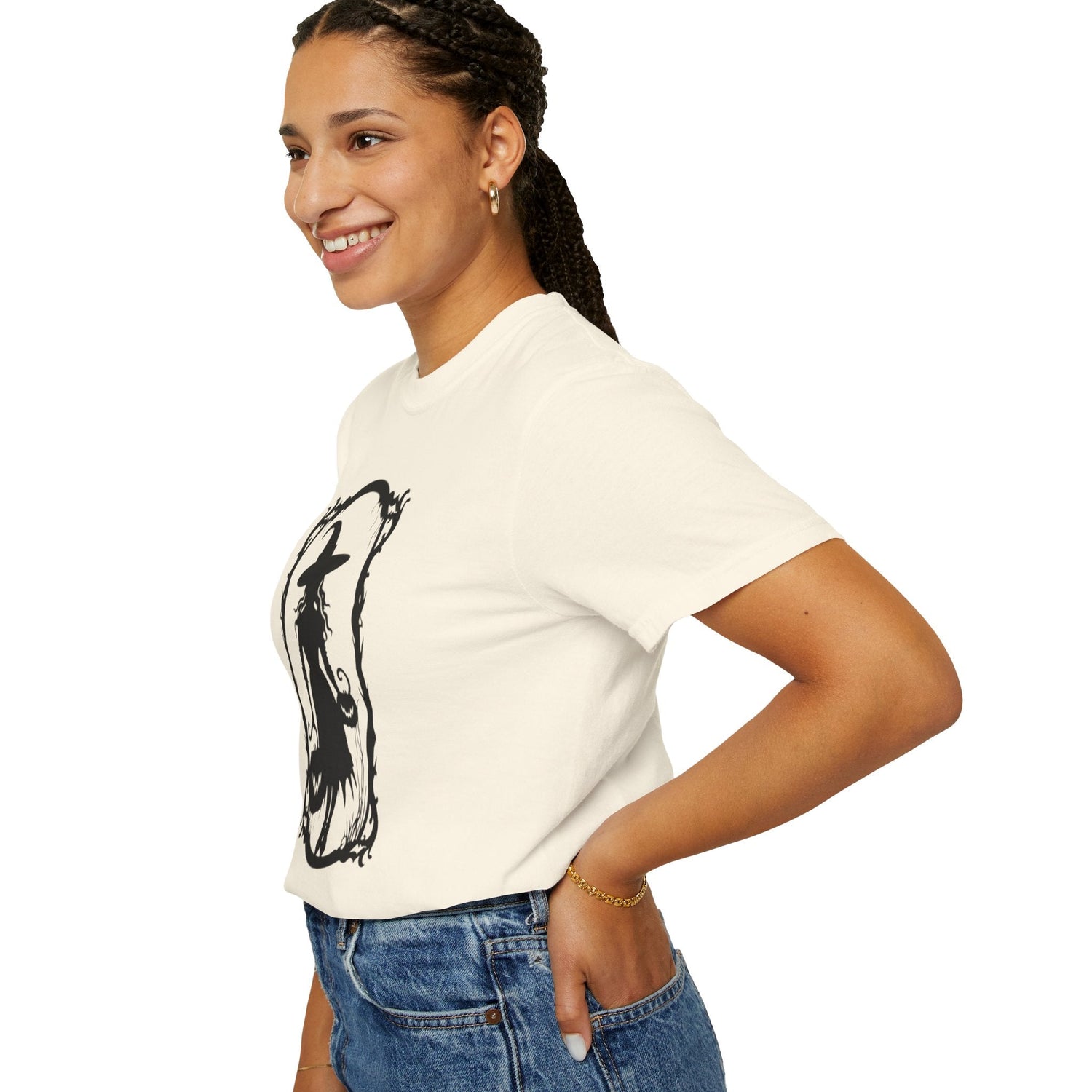Witchy Garment-Dyed T-Shirt | Halloween Fashion Unisex Tee | Spooky Fall Apparel | Witch Costume Essential Printify