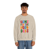 Home for the Holidays Crewneck Sweatshirt, Festive Sweater, Winter Apparel, Christmas Gift, Cozy Holiday Wear Printify