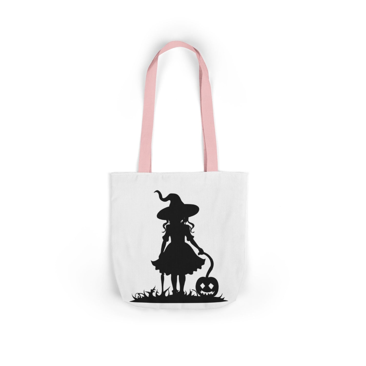 Halloween Witch Canvas Tote Bag, Spooky Treat Bag, Autumn Market Tote, Trick-or-Treat Bag, Gift for Witches, Seasonal Accessories Printify
