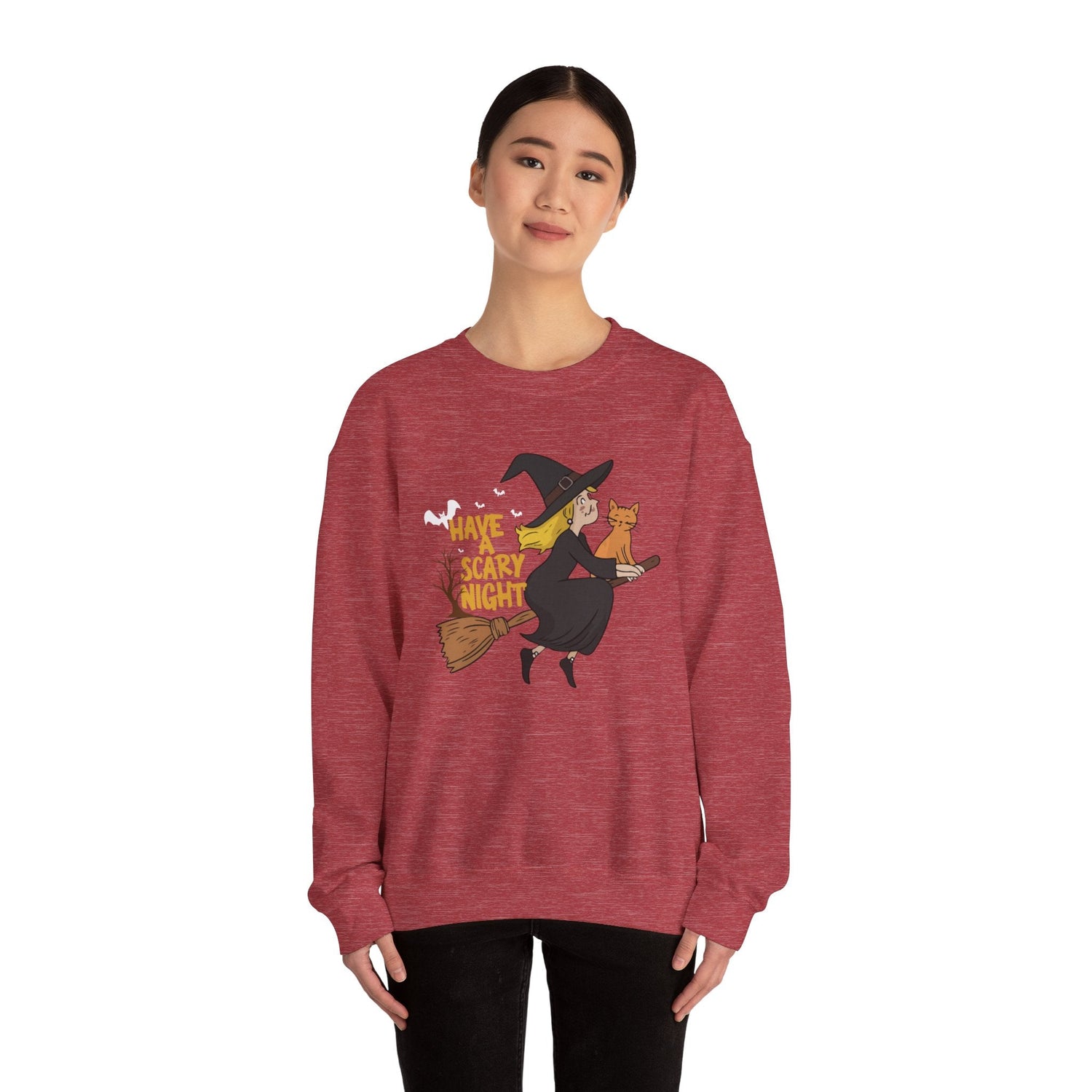Halloween Witch Sweatshirt, Cozy Crewneck, Unisex Sweater, Spooky Season Apparel, Scary Night Gift, Fall Fashion Printify