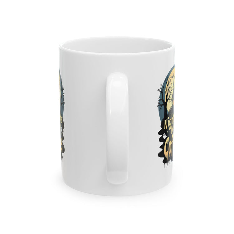 Nightmare Before Coffee Ceramic Mug - Halloween Coffee Cup, Spooky Mug, Gift for Coffee Lovers, Haunted House Decor, 11oz and 15oz Sizes Printify
