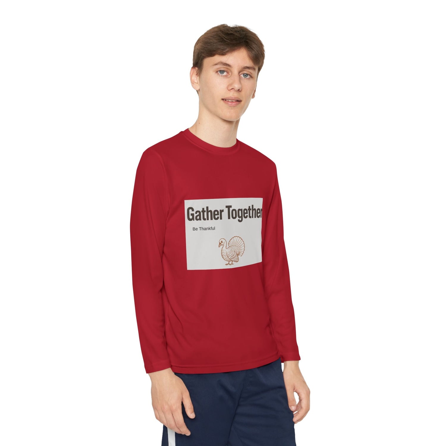 Thanksgiving Youth Long Sleeve Tee, Gather Together Shirt, Kids Long Sleeve Shirt, Family Celebration Apparel, Holiday Gift Printify
