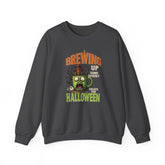 Skull Floral Crewneck Sweatshirt, Unisex Pullover Sweater, Halloween Apparel, Cozy Gift, Trendy Streetwear Printify