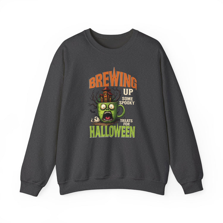 Skull Floral Crewneck Sweatshirt, Unisex Pullover Sweater, Halloween Apparel, Cozy Gift, Trendy Streetwear Printify