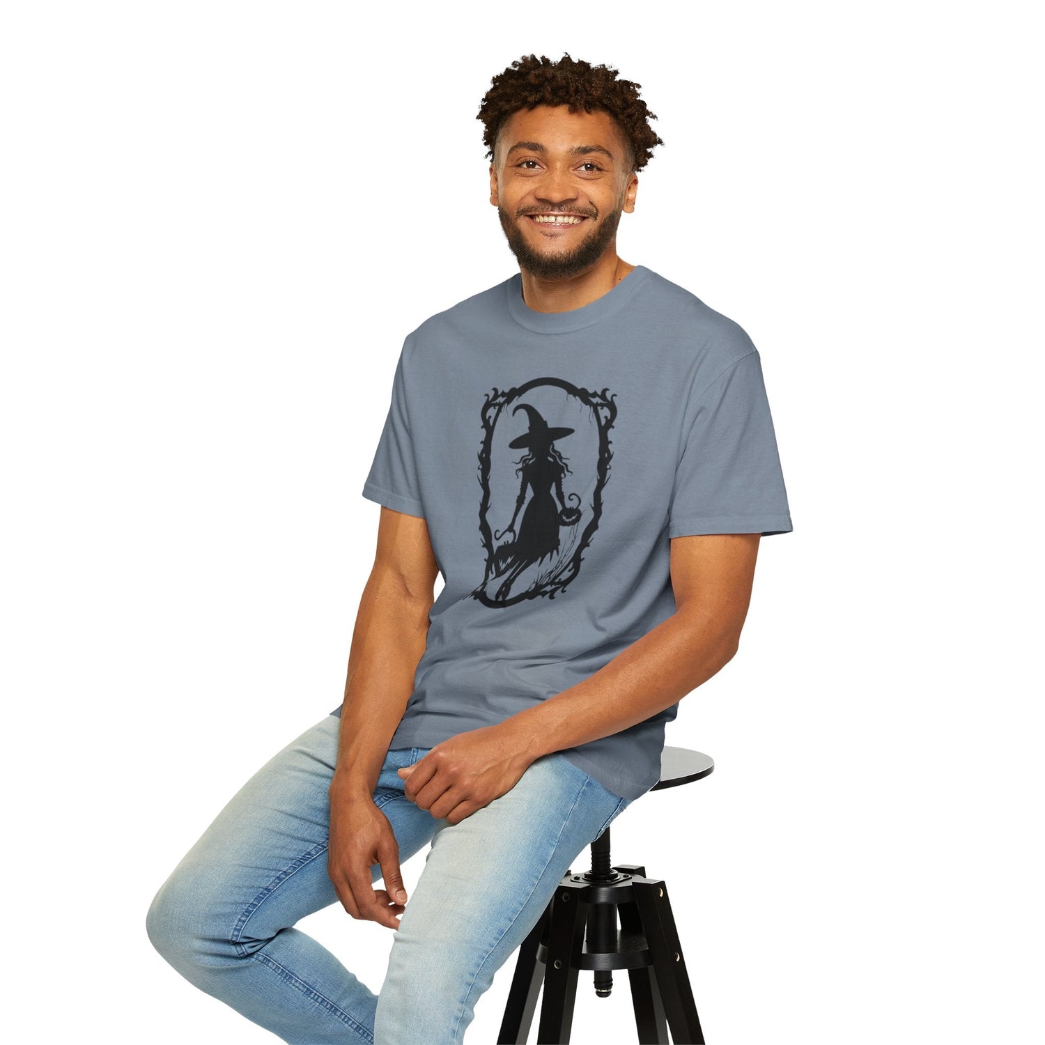 Witchy Garment-Dyed T-Shirt | Halloween Fashion Unisex Tee | Spooky Fall Apparel | Witch Costume Essential Printify