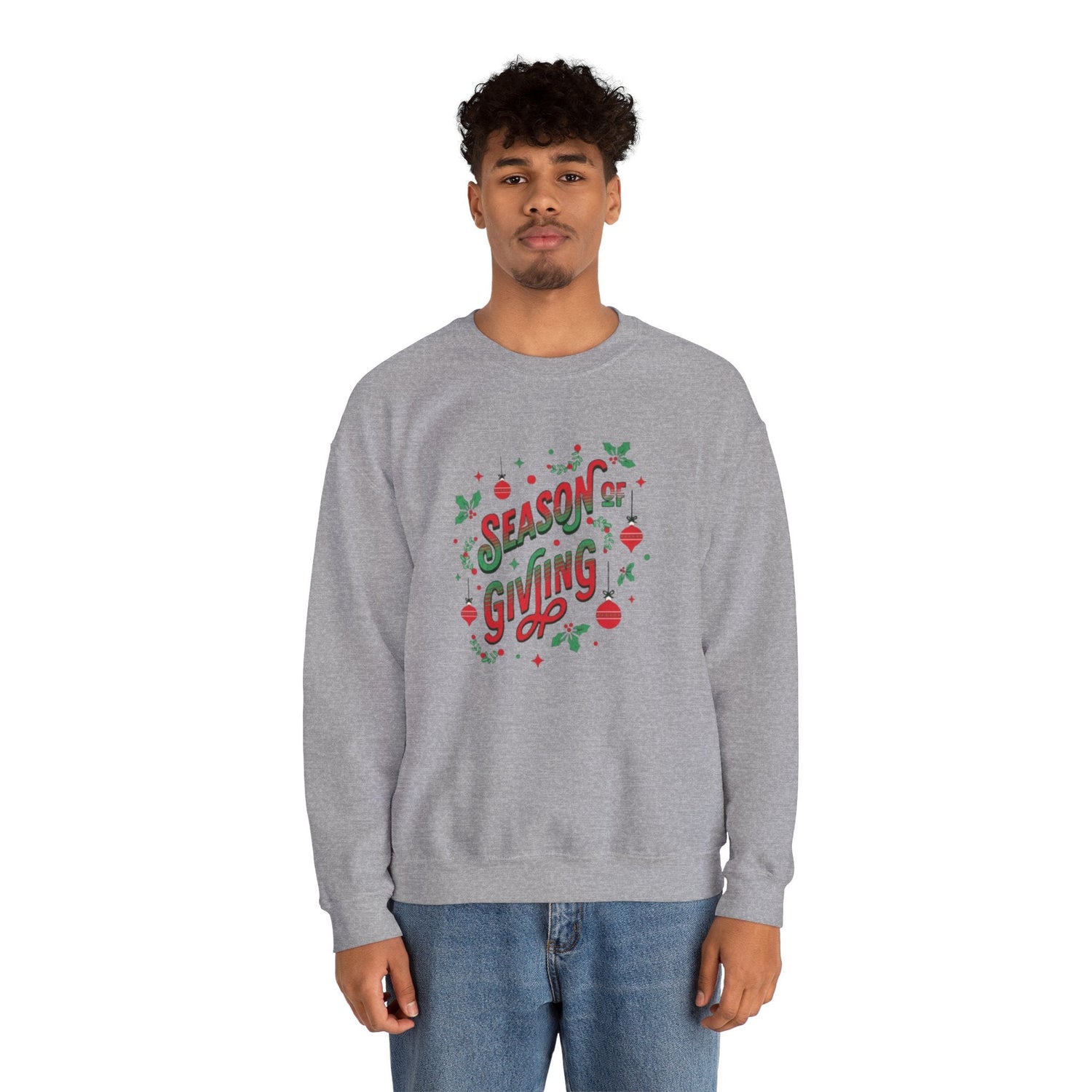 Cozy Holiday Sweatshirt Season of Giving Unisex Crewneck Perfect Gift Christmas Winter Wear Comfortable Stylish Heavy Blend Festive Sweatshirt Printify