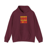 New Year Celebration Hoodie Goodbye 2025 Welcome 2026 Sweatshirt Cozy Gift Friends Unisex Pullover Trendy Winter Fashion Heavy Blend Hooded Printify
