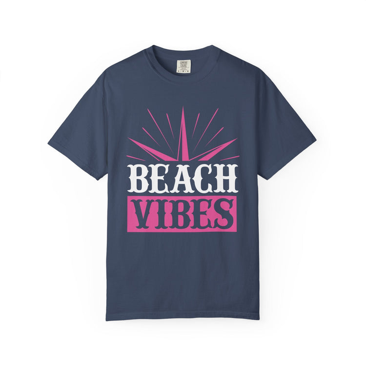 Beach Vibes Unisex Garment-Dyed T-Shirt, Summer Tee, Beachwear, Vacation Shirt, Gift for Surf Lovers, Casual Everyday Style Printify