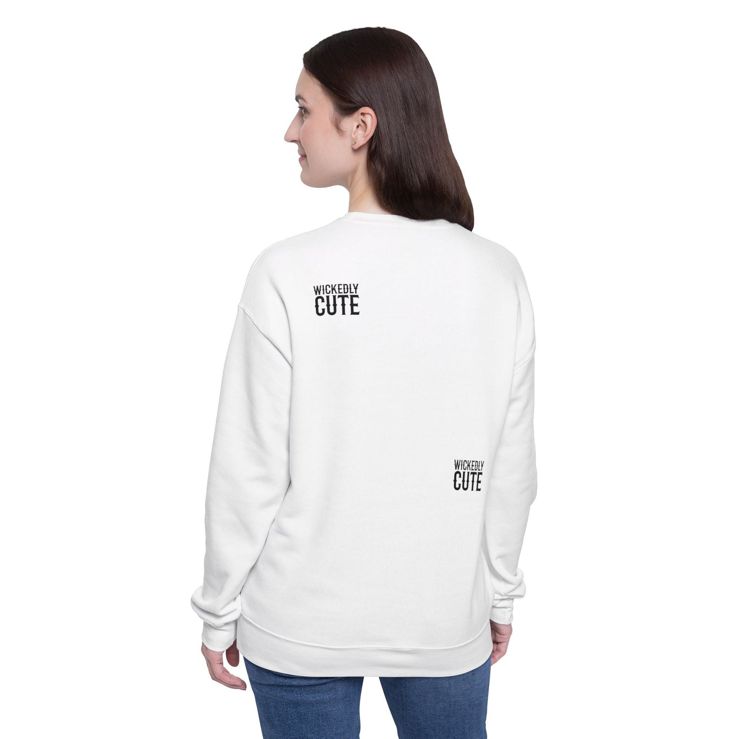 Wickedly Cute Unisex Drop Shoulder Sweatshirt, Cozy Graphic Sweatshirt, Casual Wear, Gift for Her, Trendy Apparel, Everyday Style Printify