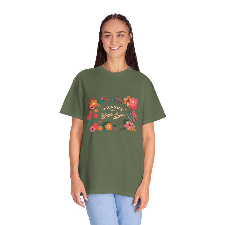 Floral Thank You T-Shirt, Comfortable Gift Tee, Unisex Floral Tee, Casual Style Shirt, Appreciation Day Gift, Everyday Wear Printify