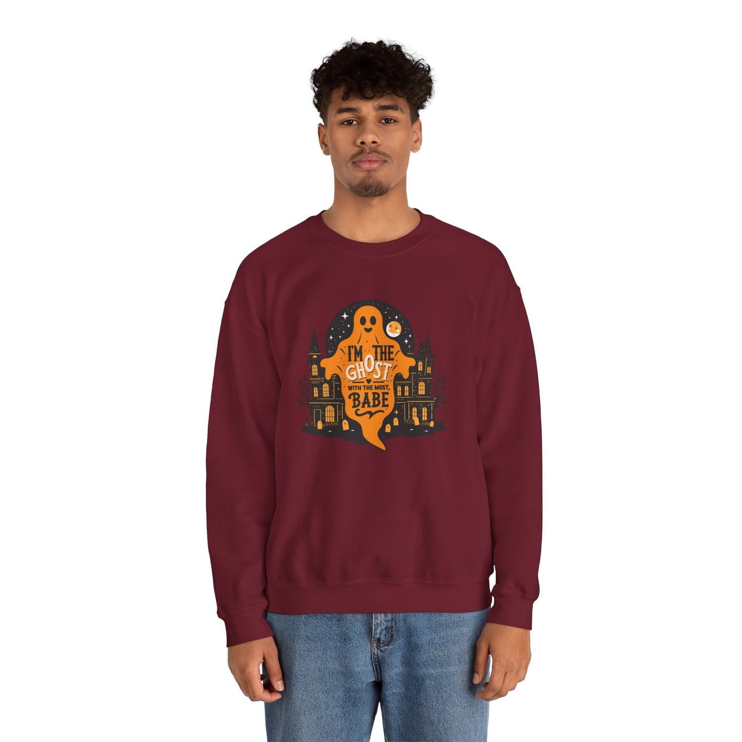 Unisex Halloween Ghost Sweatshirt - Spooky Vibes, Cozy Apparel, Perfect for Fall, Ghost Lover Gift, Halloween Celebration Printify