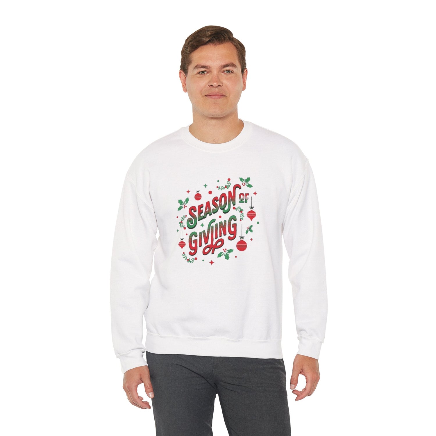 Cozy Holiday Sweatshirt Season of Giving Unisex Crewneck Perfect Gift Christmas Winter Wear Comfortable Stylish Heavy Blend Festive Sweatshirt Printify